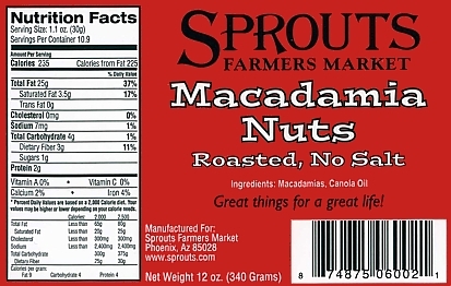 Sprouts Macadamia Nuts